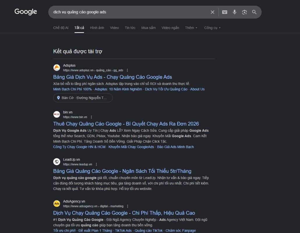 cách google ads hiển thị