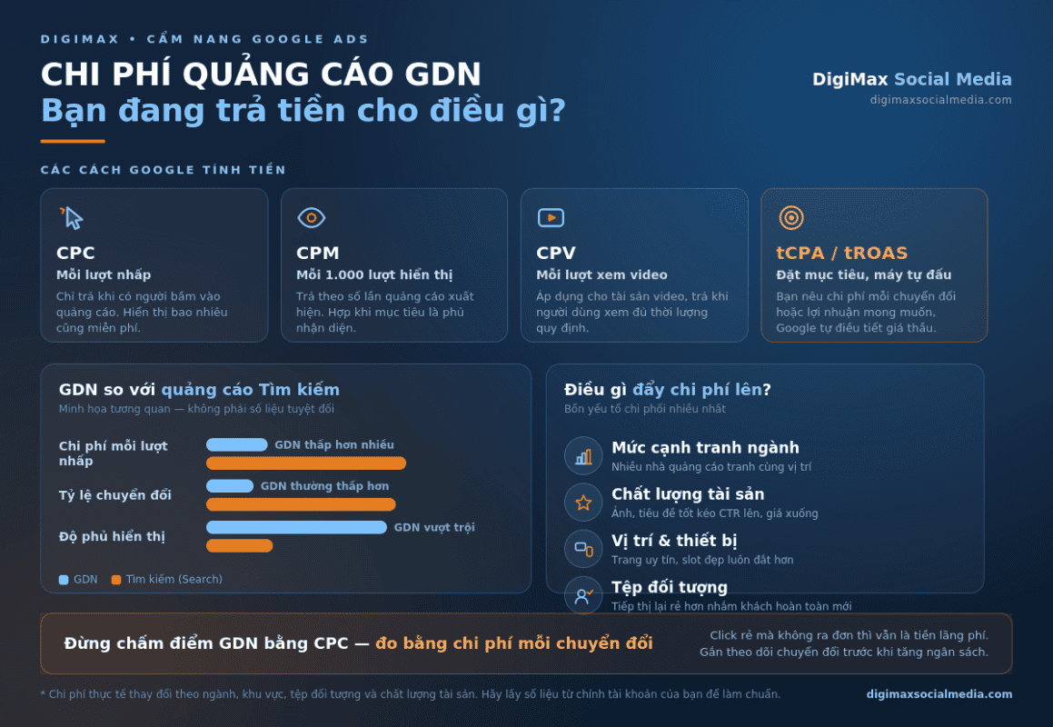 chi phí quảng cáo gdn cpc cpm cpv và yếu tố ảnh hưởng